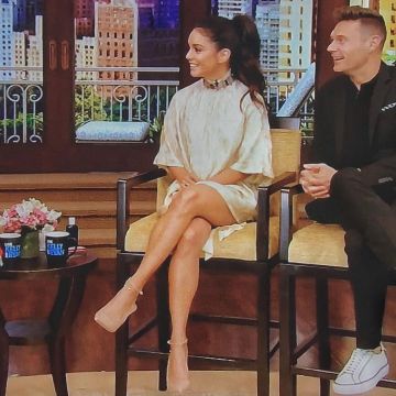 Chloé Embellished Jacquard Mini Dress worn by Vanessa Hudgens Live with Kelly and Ryan August 8, 2019