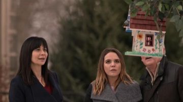 Ted Baker Aastar Scallop Edge Short Wrap Coat worn by Cassie Nightingale (Catherine Bell) in Good Witch (S05E09)