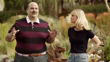 The Kooples Cropped Knit Pullover in Navy worn by Melissa Chartres (January Jones) in The Last Man on Earth (Season 04 Episode 18)