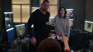 Cashmere Grey + Fuscia Pink Stars worn by Kristen Schaal in My Spy