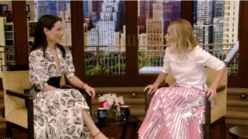 Alexander Mcqueen en Cuir Ceinture Corset Noir porté par Lucy Liu VIVRE avec Kelly et Ryan 12 AOÛT 2019