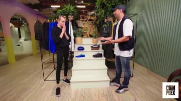 The Nike Shox R4 Black Metallic Silver worn by Complex in Cara Delevingne Goes Sneaker Shopping With Complex