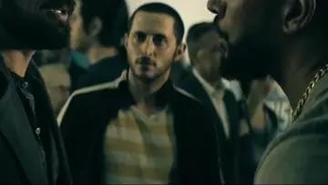 Black jacket with white stripes worn by Frenchie (Tomer Capon) as seen in The Boys (Season 01)