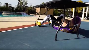 The basketball Jersey nike lebron james Los angeles Lakers Jesser in EPIC BASKETBALL OBSTACLE COURSE SKILLS CHALLENGE!