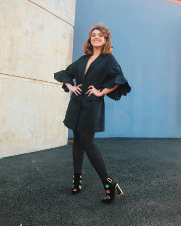 Les bottines avec strass a talons haut de Adrianne sur le compte Instagram de @adriannetrends