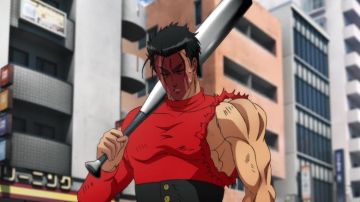 The cosplay of the Metal Bat in One-Punch Man