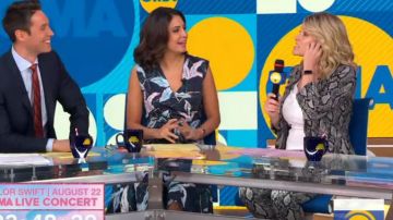 Alice + Olivia Gloriane Pantalon en Noir/ Multi porté par Sara Haines sur Good Morning America, le 15 AOÛT 2019