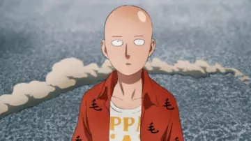 La chemise rouge de Saitama dans One-Punch Man (S02E01)