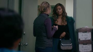 Guess Yaya Faux-Fur Collar Moto Coat Blue worn by Sophia Burset (Laverne Cox) in Orange Is the New Black (S07E11)