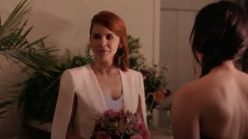 BCBGMAXAZRIA Upas Cape Blazer worn by Anne Carlson (Dani Kind) in Workin' Moms (S02E13)