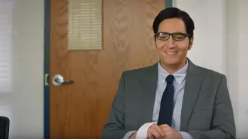Tie Navy Blue worn by James Lewis (David Dastmalchian) in Teacher