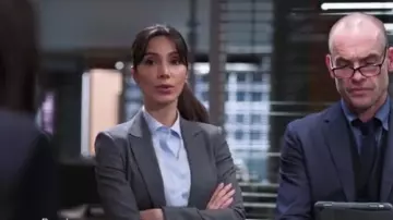Hugo Boss Bashina Blouse Blue worn by Cindy Luna in The InBetween (S01E06)