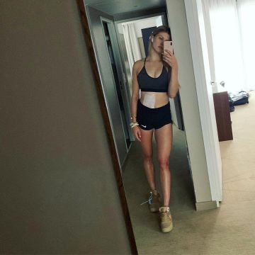 The Shorts Nike black Eugenie Bouchard on the account Instagram of @geniebouchard