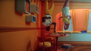 Retro Floating Square Bookshelves of Taylor Swift in the music video Lover