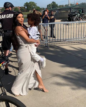 Rick Owens Limo Wrap Dress worn by Kim Kardashian Sunday Service in Dayton Ohio August 25, 2019