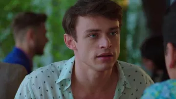 Cotton-blend Shirt Slim fit White worn by (Thomas Doherty) in High Strung: Free Dance