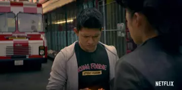 Cotton Fleece Hoody In Light Grey Heather worn by Kai Jin (Iko Uwais) in Wu Assassins