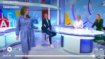 El vestido chambray azul de Vanessa Seward usado por Sophie Brafman en Télématin