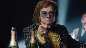 Blue sunglasses worn by Elton John (Taron Egerton) in Rocketman