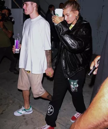 Vans Sk8 Hi Check Foxing Sneaker worn by Hailey Baldwin Leaving Church August 28, 2019