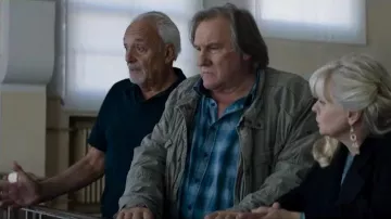 Blue checked long sleeves Shirt worn by Sylvain (Gérard Depardieu) in Fahim
