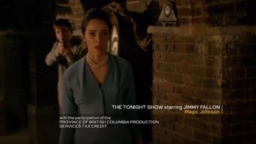 Sky Blue Long Sleeve Lace Solid Slim Suit Blazer worn by Lucy Preston (Abigail Spencer) in Timeless (S01E16)