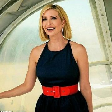 J.Crew Corinna Belted Cotton Poplin Midi Vestido usado por Ivanka Trump Rumbo a Sudamérica 2 de septiembre de 2019