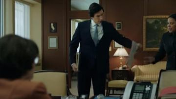 Silver Sage Tie worn by Adam Driver in THE REPORT Trailer (2019) Adam Driver, Amazon Prime Drama Series