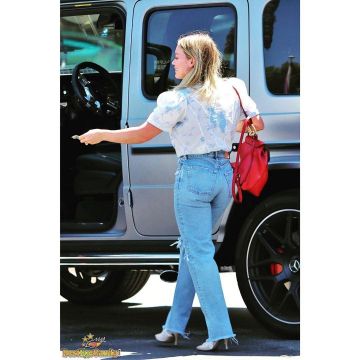 Dries Van Noten Bombas de cuero con efecto serpiente usadas por Hilary Duff Los Ángeles 29 de agosto de 2019