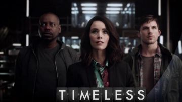 Heavy Cotton Crew Neck Short Sleeve T shirt Dark Gray worn by Rufus Carlin (Malcolm Barrett) in Timeless (S03)