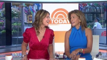 Vestido de vaina de cuello simulado azul usado por ella misma - 4th Hour Co-Anchor (Hoda Kotb) en Today (S127) 3 de septiembre de 2019