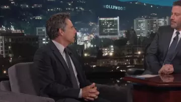 Grey light shirt worn by Ben Stiller on Jimmy Kimmel Live! August, 6 2019