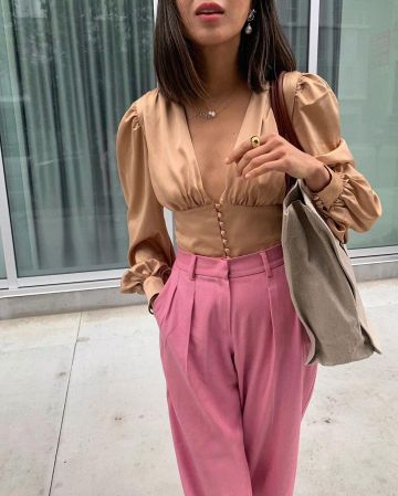Pink suit pant worn by Aimee Song on @aimeesong