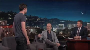 Leather shoes black Bob Odenkirk in Jimmy Kimmel Live! August, 07 2019