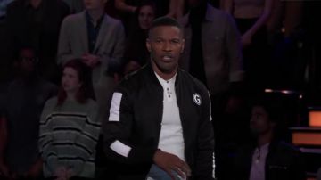 Black Bomber Jacket worn by Jamie Foxx in Beat Shazam (S03E12) August, 13 2019