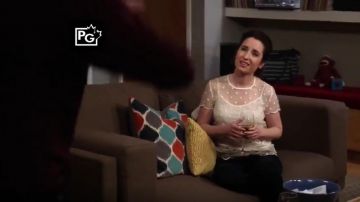 RED valentino grommet organza & tulle top worn by Jen (Zoe Lister-Jones) in Life in Pieces (S01E13)