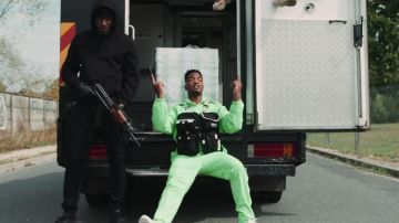 The bag White Mountaineering x Eastpak from Niska in the clip The area is mined