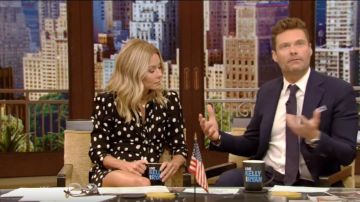 Saint Laurent dress black worn by Kelly Ripa on LIVE with Kelly and Ryan