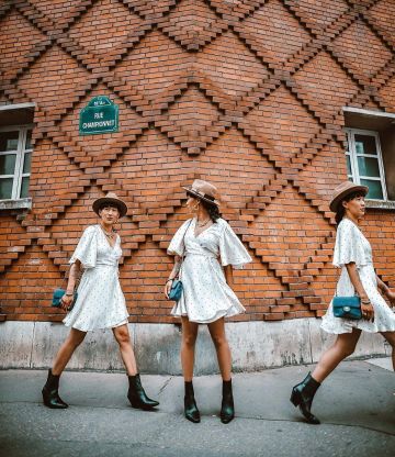 La robe portefeuille portée par Leeloo sur son compte Instagram @dressingleeloo