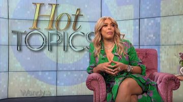 Nude barre caramel fishnet tights worn by Wendy Williams as seen in The Wendy Williams Show  SEPTEMBER 3, 2019