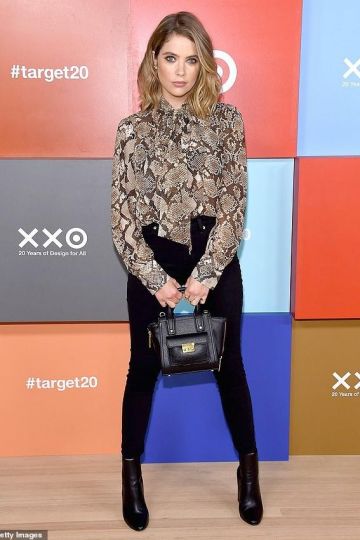 Snake print long sleeve of Ashley Benson on @ashleybenson