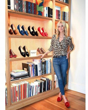 Alice + Olivia Eloise leopard print blouse en soie porté par Nicky Hilton Rothschild Lancement Nickyhilton X Frenchsole 5 septembre 2019