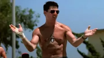 Customized military dog tags worn by Maverick (Tom Cruise) in Top Gun