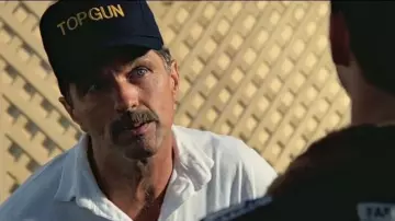 Top Gun Outfits: Tom Skerritt is wearing Top Gun Hat cap to portray Viper in the 80's blockbuster movie