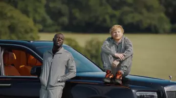 Louis Vuitton sneakers worn by Ed Sheeran in his Take Me Back To London music video (Sir Spyro Remix) feat. Stormzy, Jaykae & Aitch