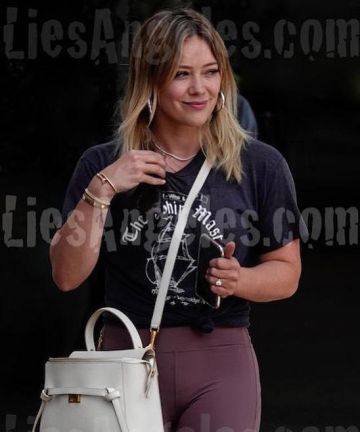 Celine belt mini bag worn by Hilary Duff Los Angeles September 9, 2019