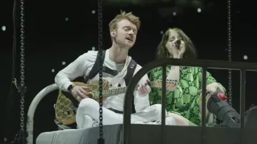 Gucci green GG short worn by Billie Eilish in her I love you Live At The Greek Theatre