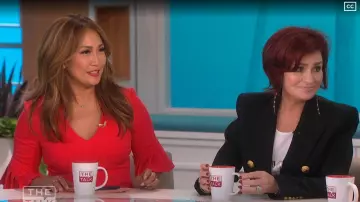 Balmain Double breasted wool blazer portée par Sharon Osbourne dans l'émission The Talk SEPTEMBER 9, 2019