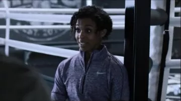 Nike grey dry half zip long sleeve top worn by Ani Achola (Grace Saif) in 13 Reasons Why (S03E05)