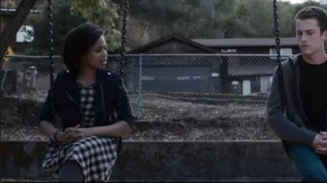 James perse ruched dress worn by Ani Achola (Grace Saif) in 13 Reasons Why (S03E05)